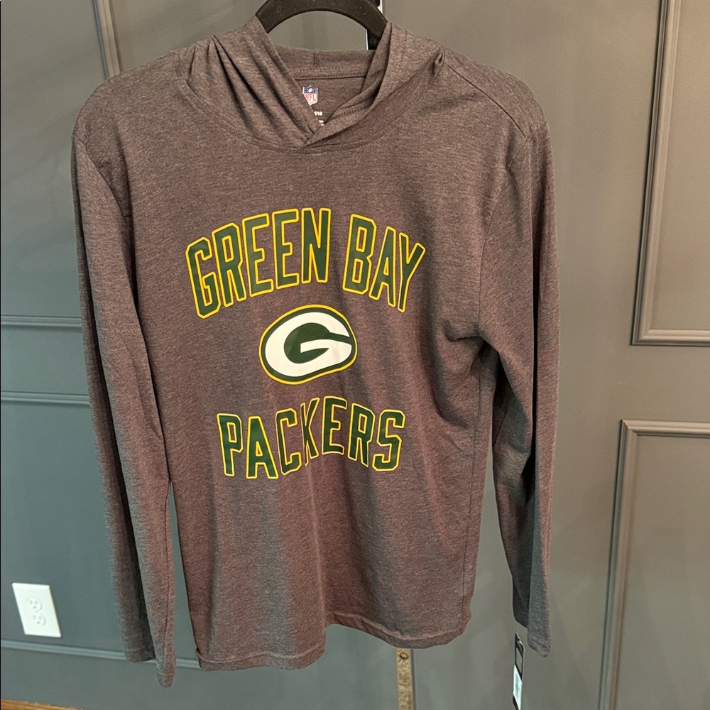 Youth Green Bay Packers long sleeve Hooded tee size L nwt